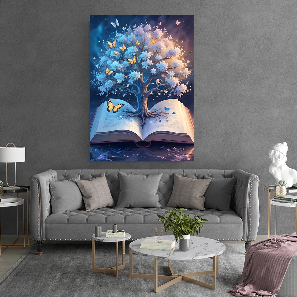 5D Diamond Painting AB Steine Magic Tree mit 100 Farben, Unique-Diamond