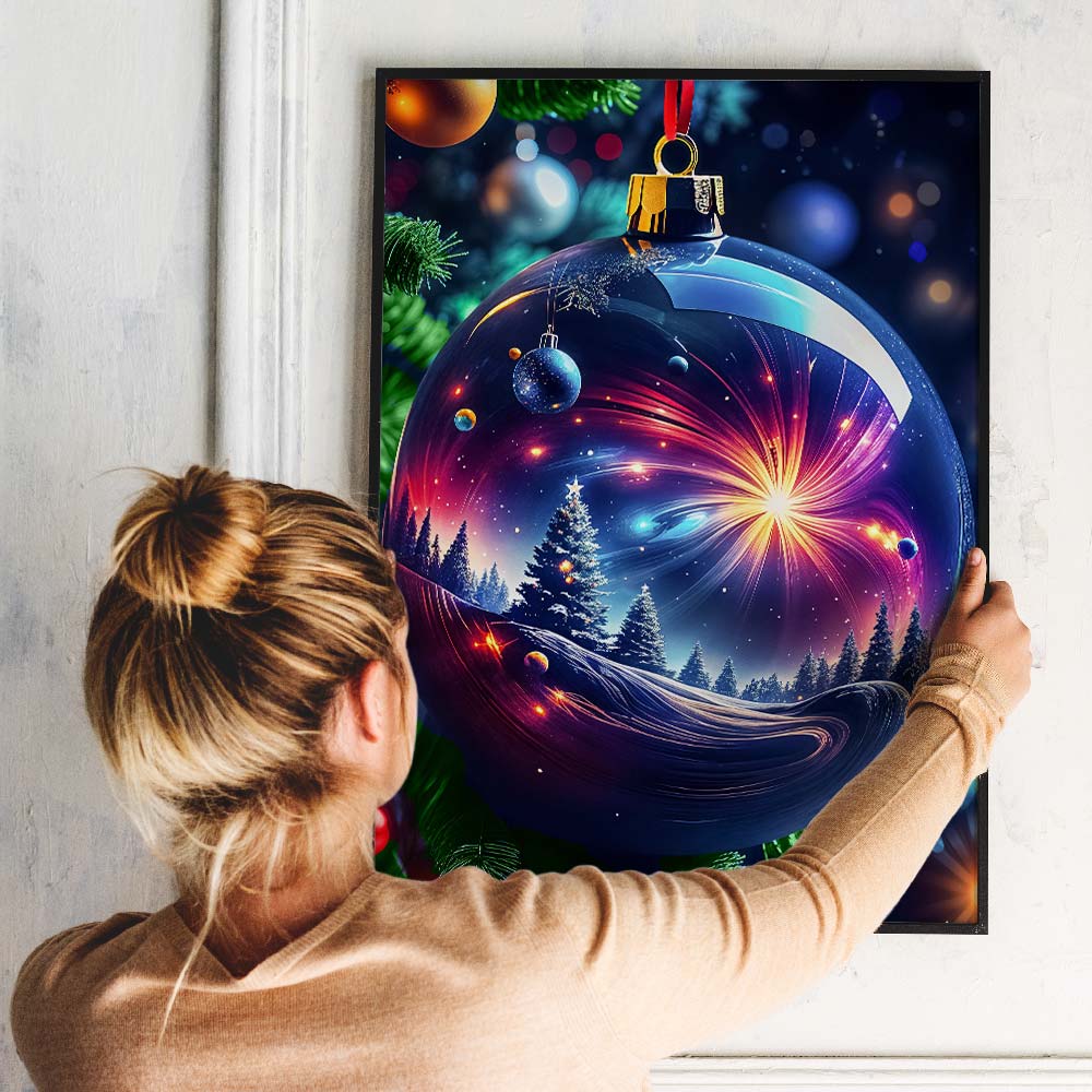 5D Diamond Painting – Magischer Weihnachtskugel Unique-Diamond