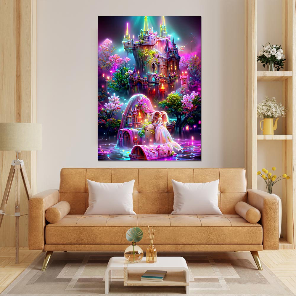 5D Diamond Painting AB Steine Magische Schloss, Unique-Diamond