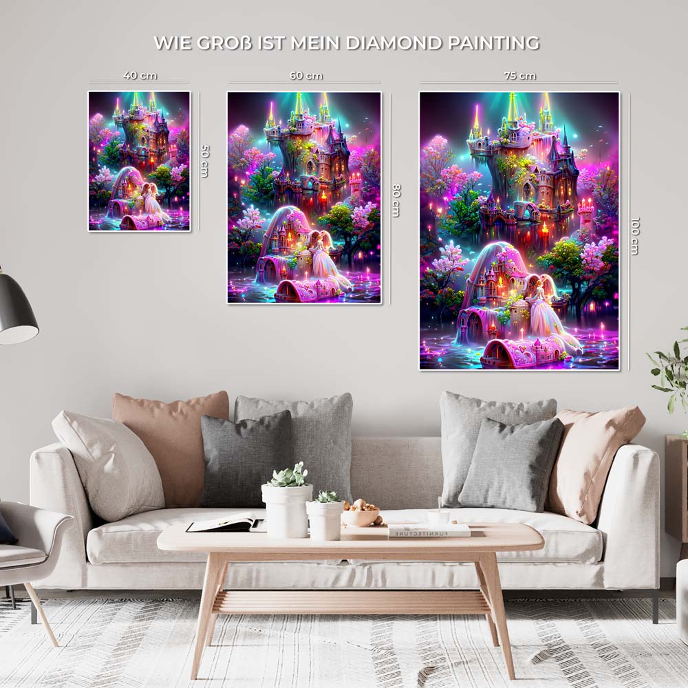 5D Diamond Painting AB Steine Magische Schloss, Unique-Diamond
