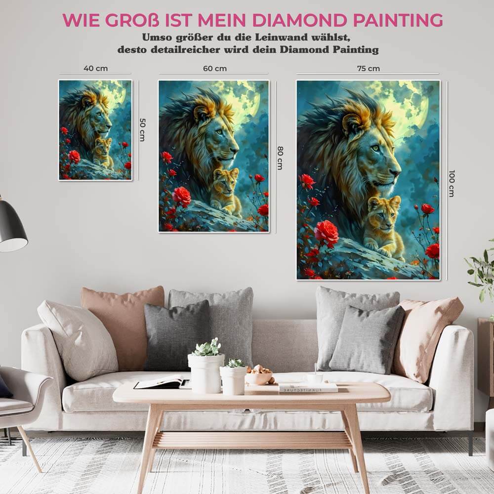 5D Diamond Painting AB Steine Majestic Moon Guardians, Unique-Diamond