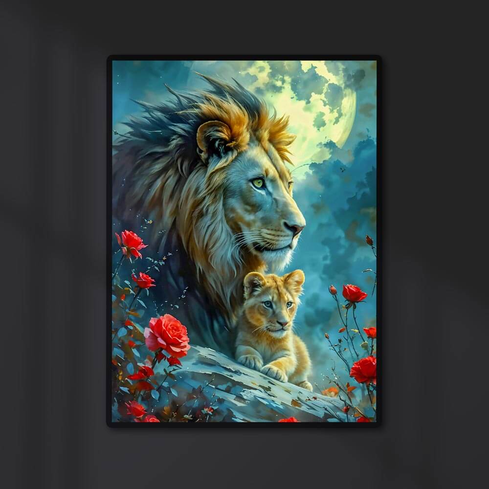 5D Diamond Painting AB Steine Majestic Moon Guardians, Unique-Diamond