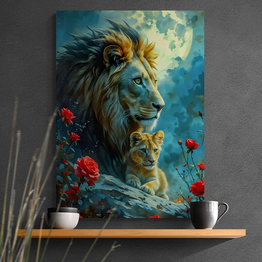 5D Diamond Painting AB Steine Majestic Moon Guardians, Unique-Diamond