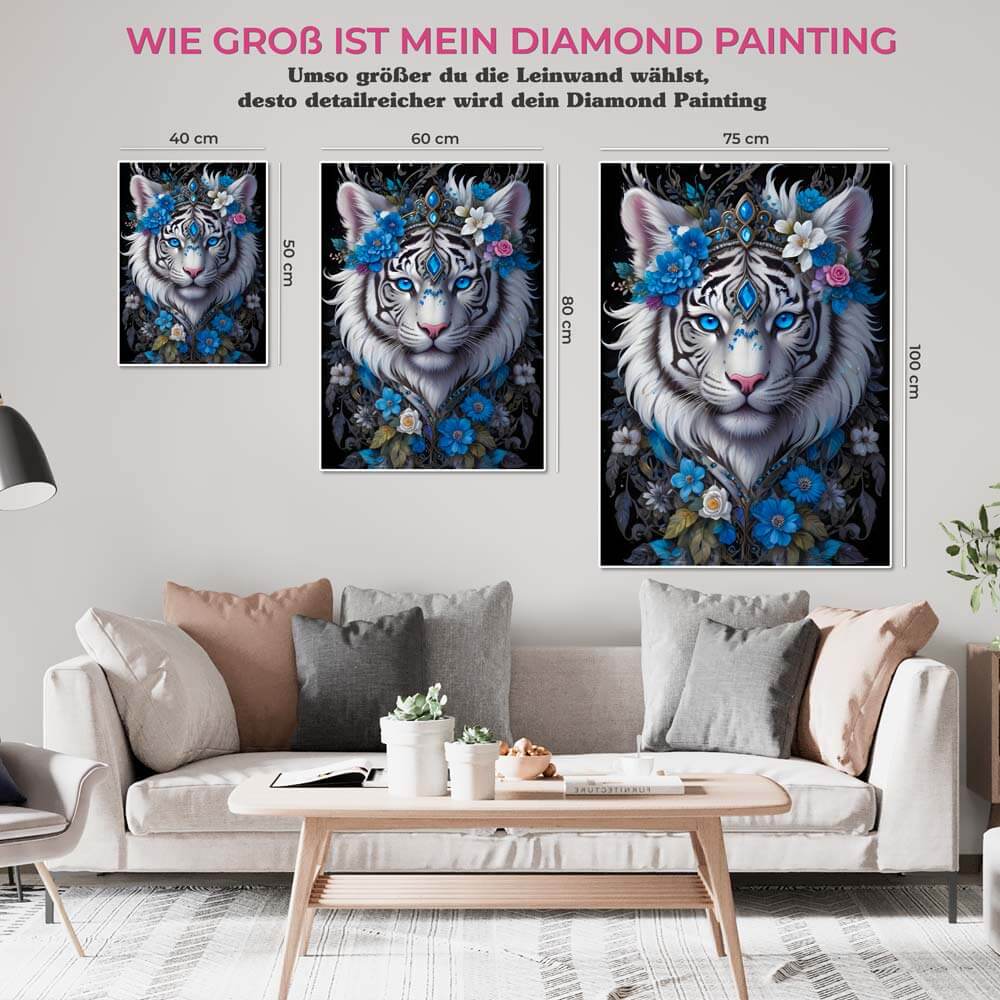 5D Diamond Painting AB Steine Majestic Tiger, Unique-Diamond