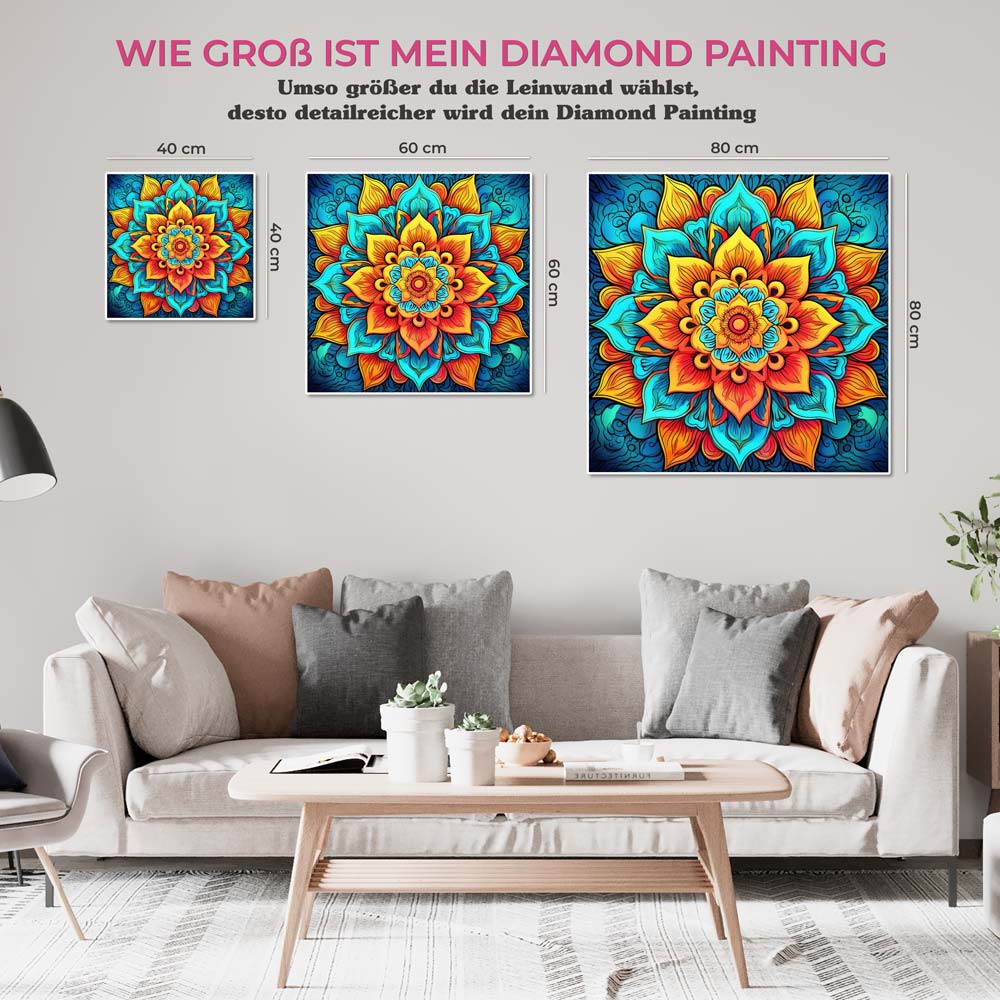 5D Diamond Painting AB Steine Mandala Blume, Unique-Diamond