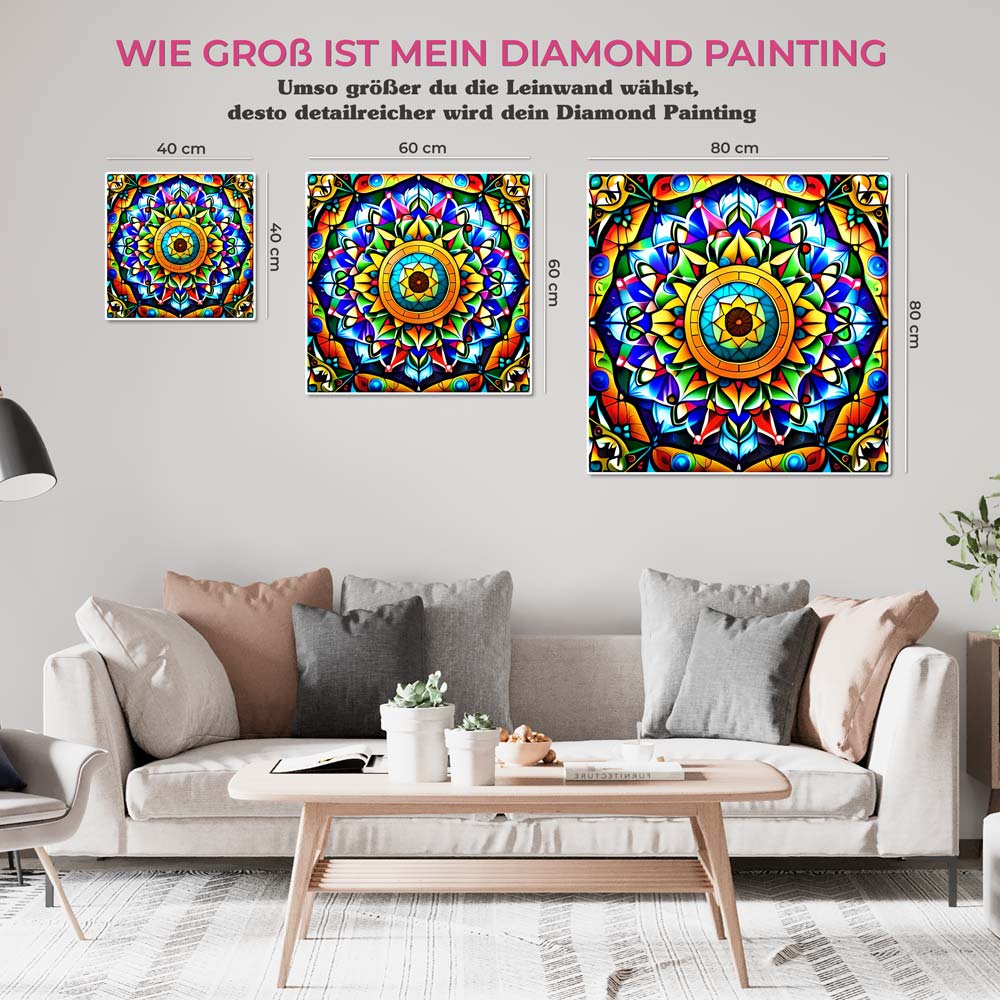 5D Diamond Painting AB Steine Mandala, Unique-Diamond