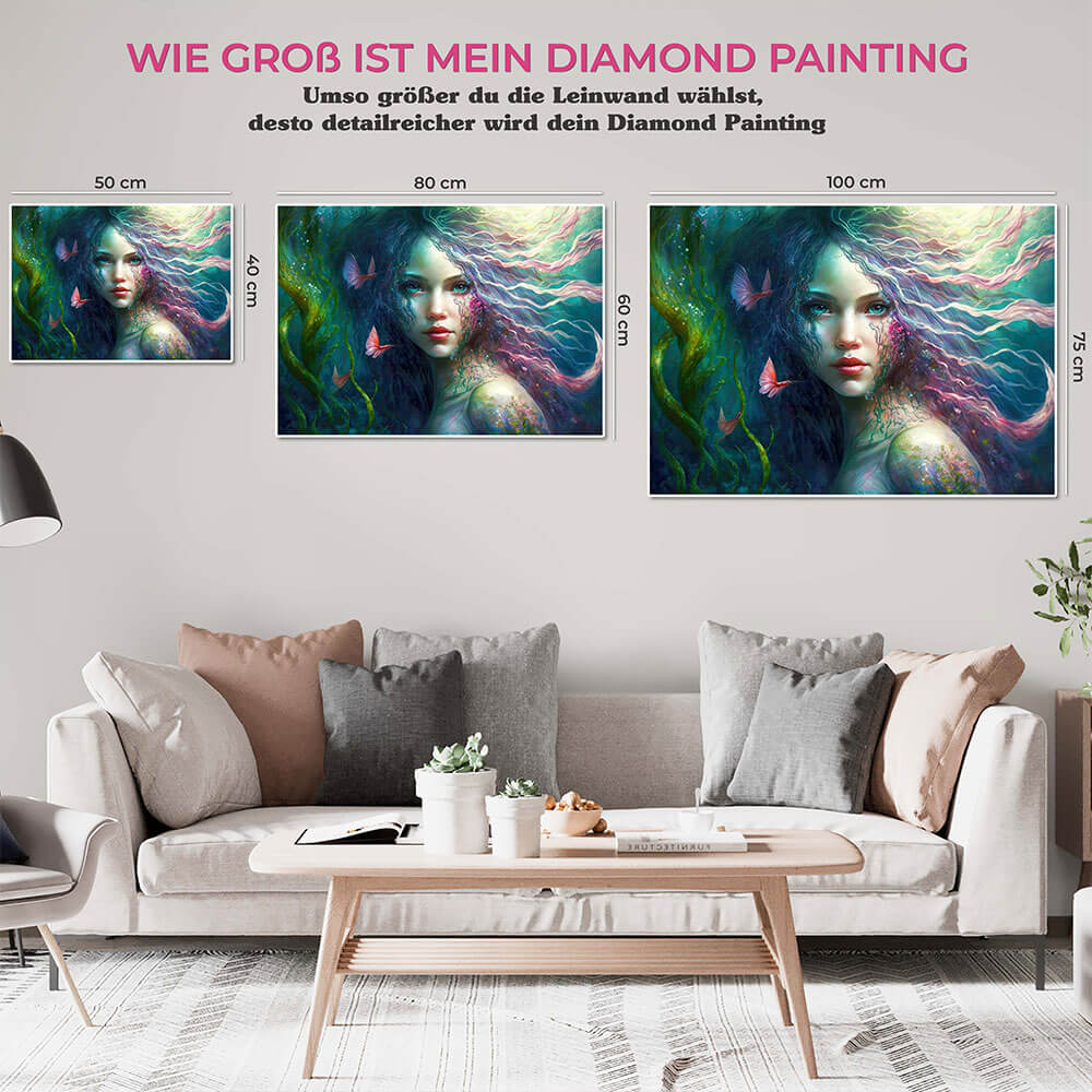 5D Diamond Painting AB Steine Meerjungfrau, Unique-Diamond