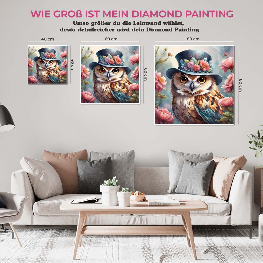 5D Diamond Painting AB Steine Mr Owl, Unique-Diamond