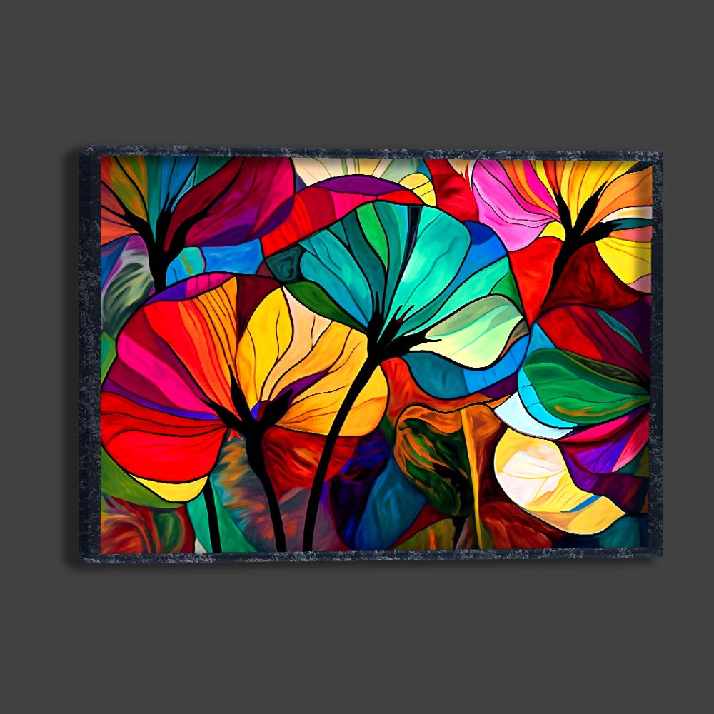 5D Diamond Painting AB Steine Multicolored Flowers Unique-Diamond