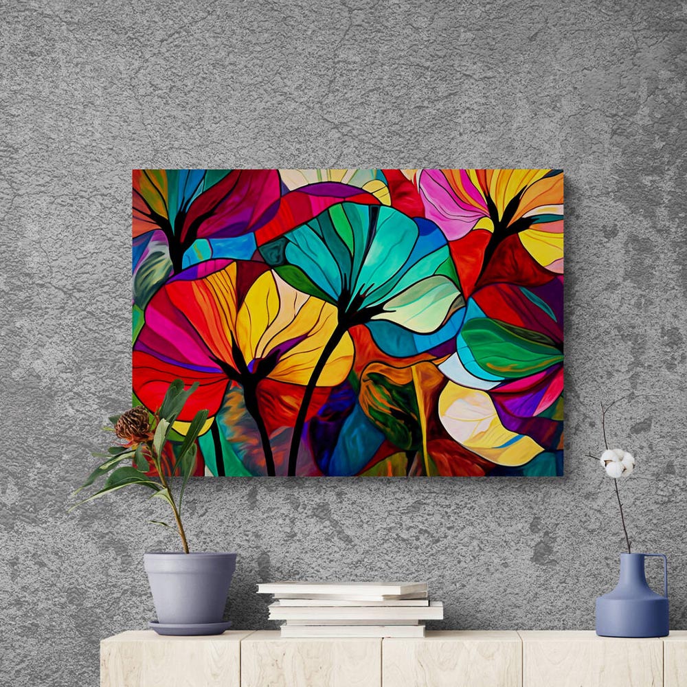 5D Diamond Painting AB Steine Multicolored Flowers Unique-Diamond