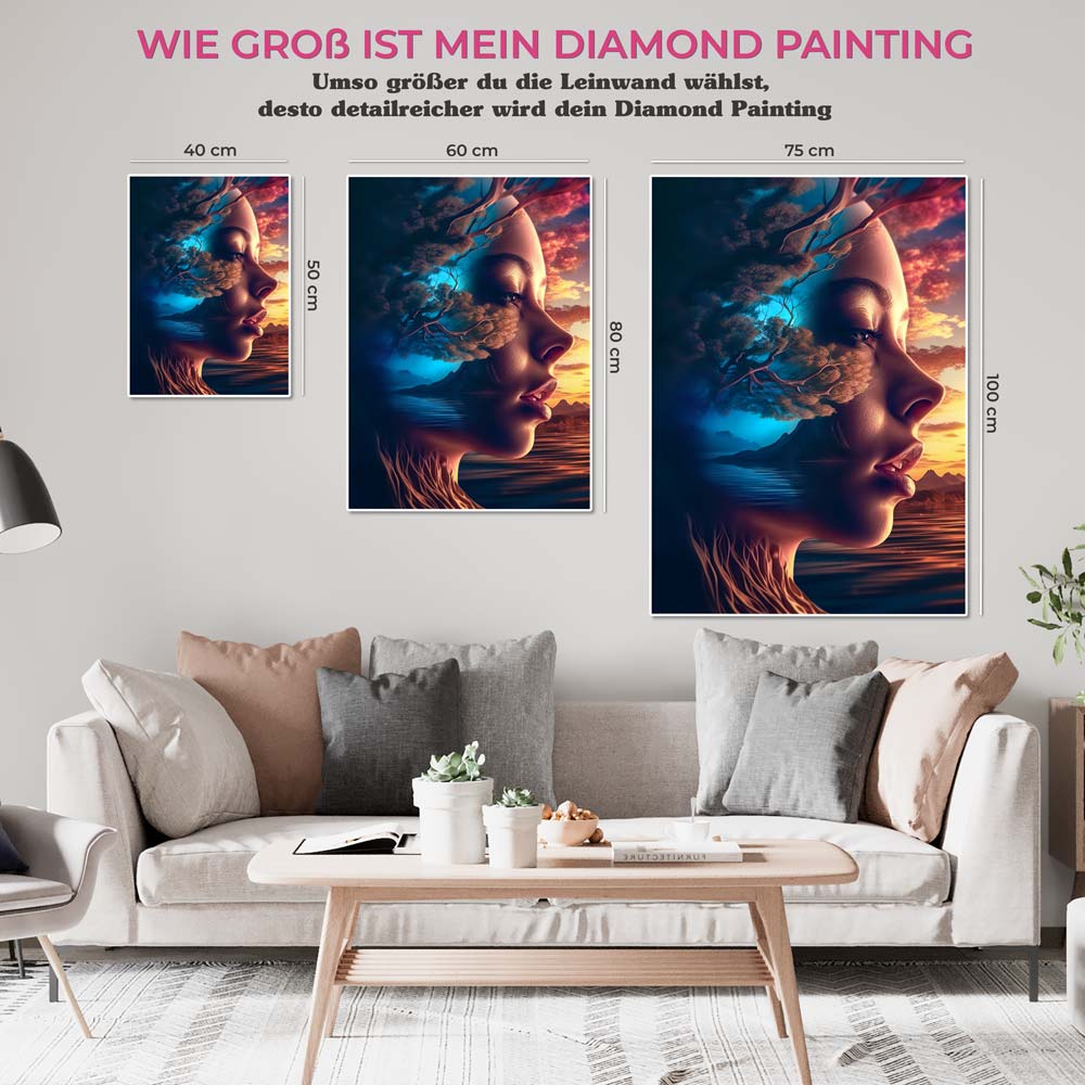 5D Diamond Painting AB Steine Mutter Natur, Unique-Diamond