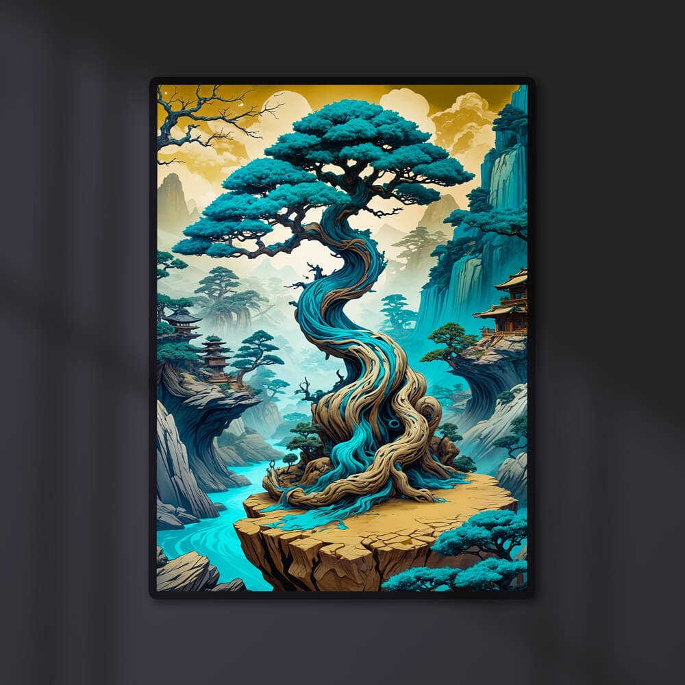5D Diamond Painting AB Steine Mystical Zen Garden mit 100 Farben, Unique-Diamond