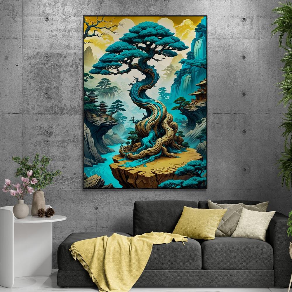 5D Diamond Painting AB Steine Mystical Zen Garden mit 100 Farben, Unique-Diamond