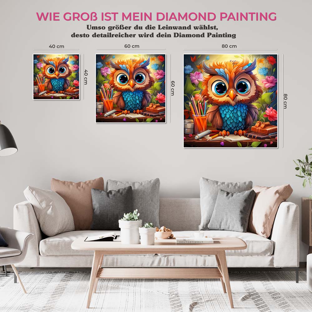 5D Diamond Painting AB Steine Paint With Owl, Unique-Diamond
