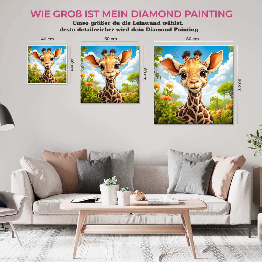 5D Diamond Painting AB Steine Giraffe, Unique-Diamond