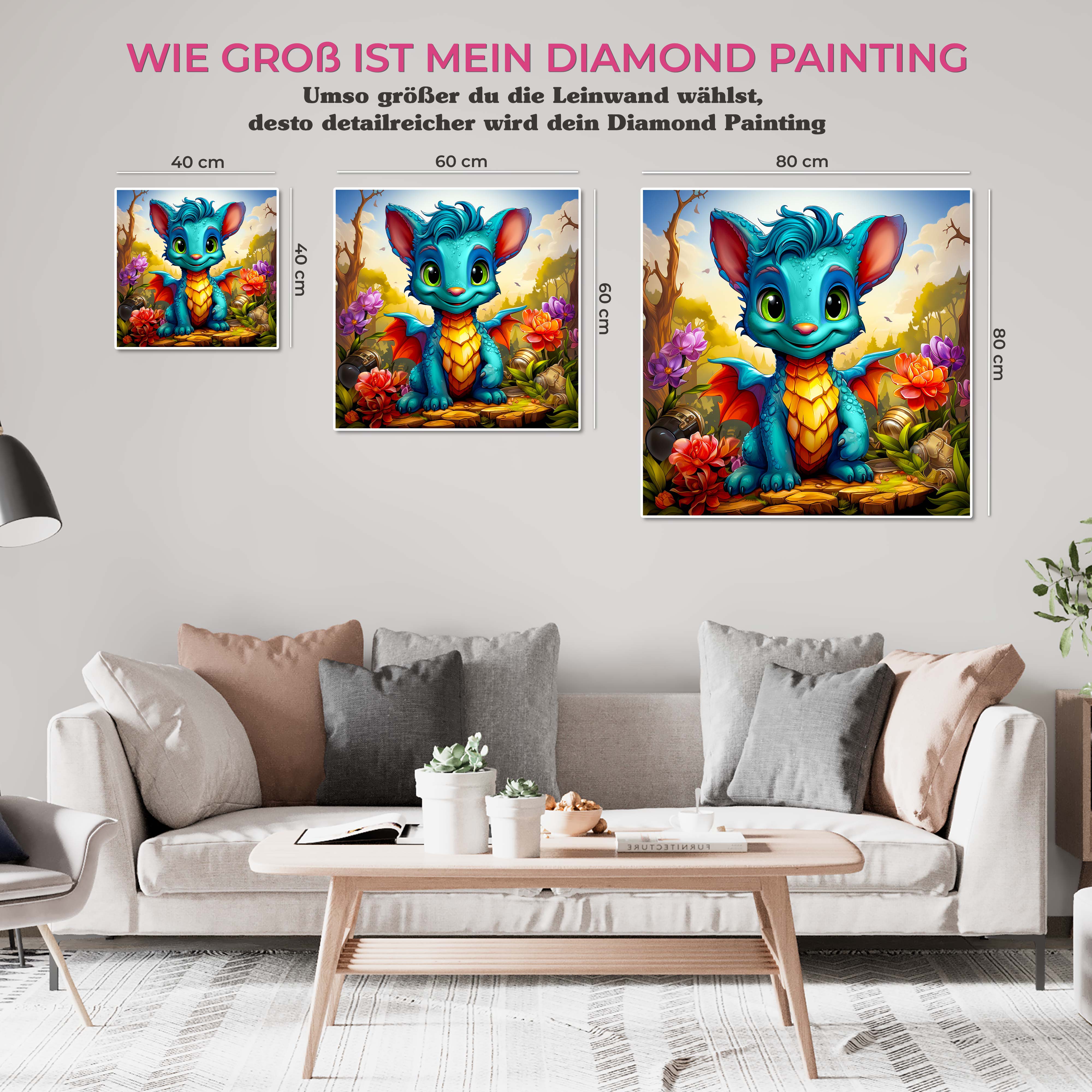 5D Diamond Painting AB Steine Walk With Dragon, Unique-Diamond
