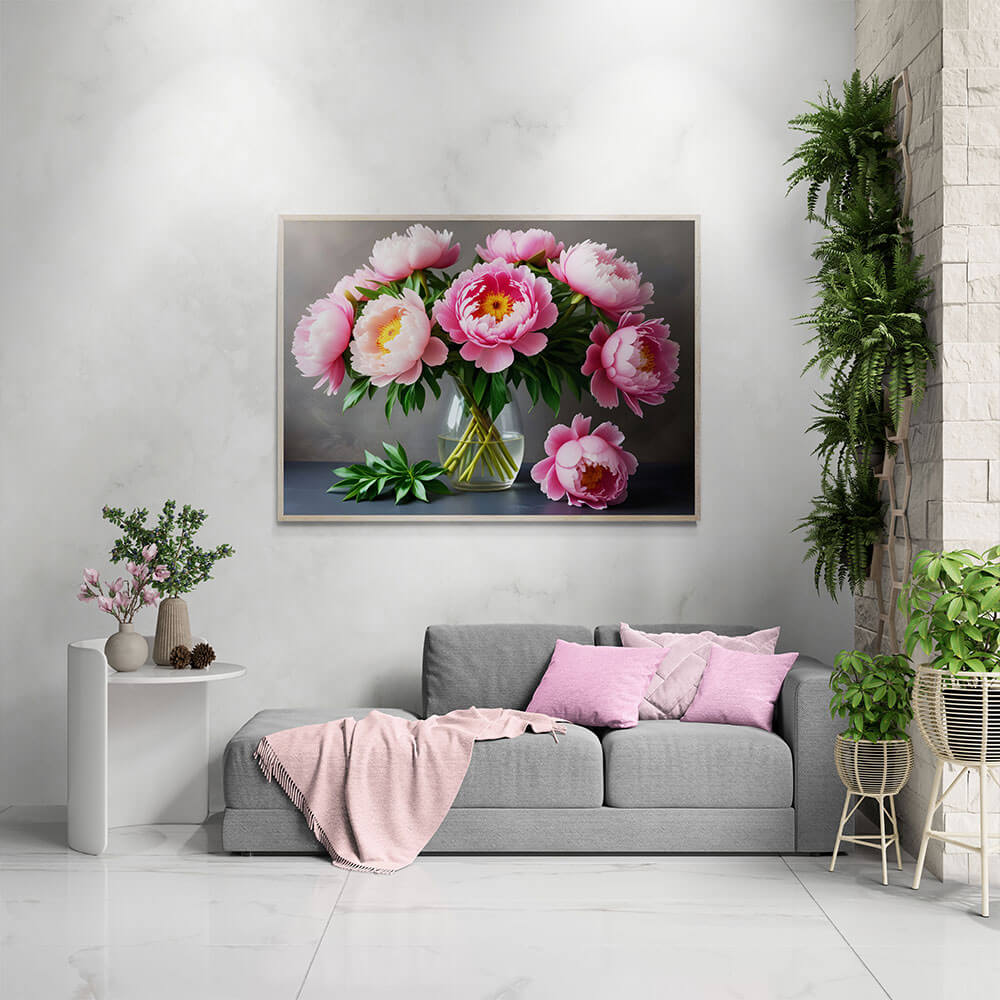 5D Diamond Painting AB Steine Pfingstrosen, Unique-Diamond