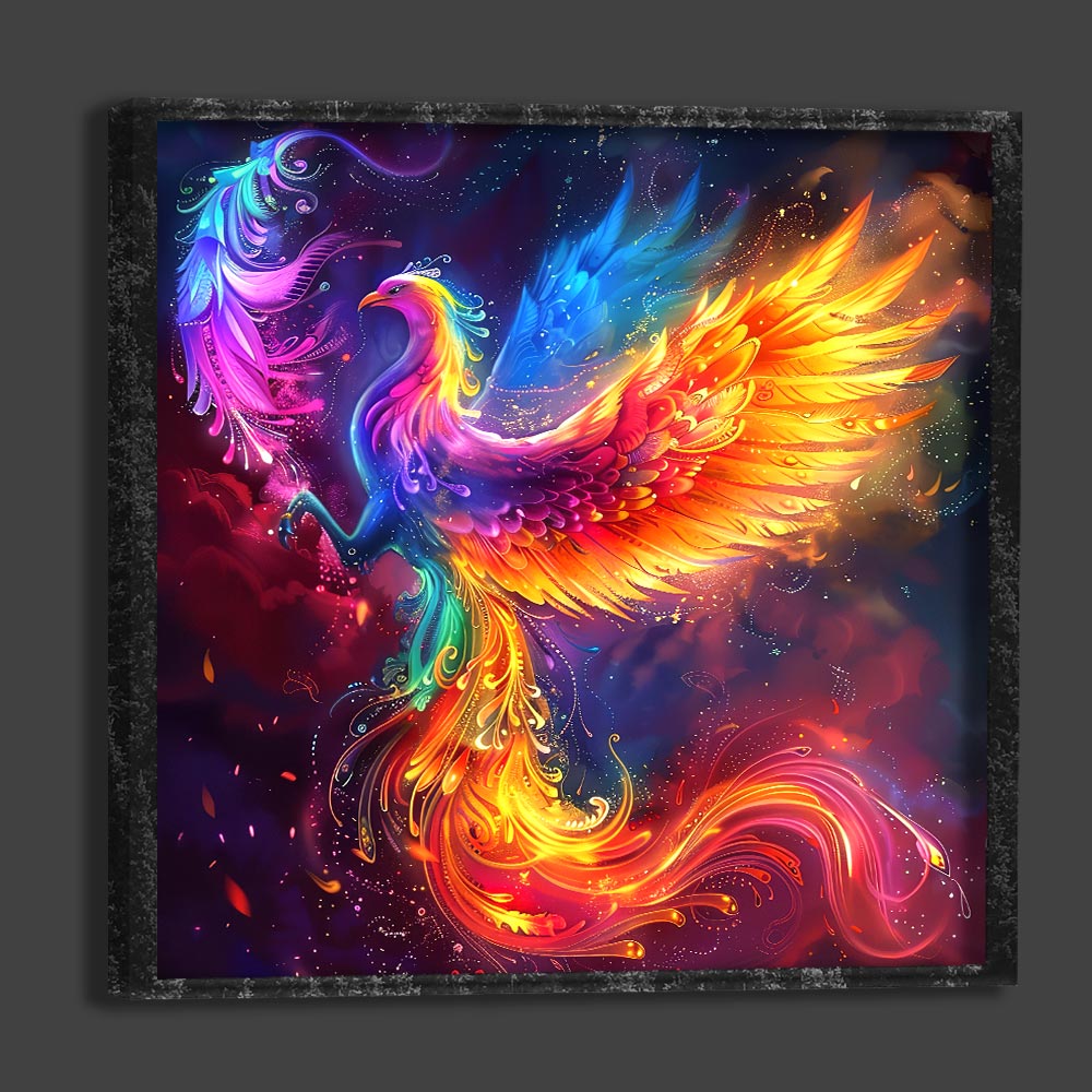5D Diamond Painting AB Steine Phönix mit 100 Farben, Unique-Diamond