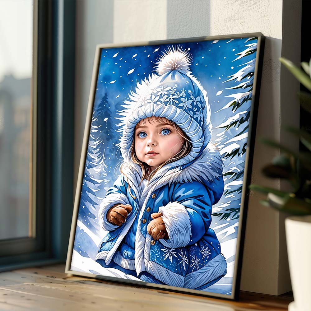 5D Diamond Painting – Prinzessin Im Winter Unique-Diamond
