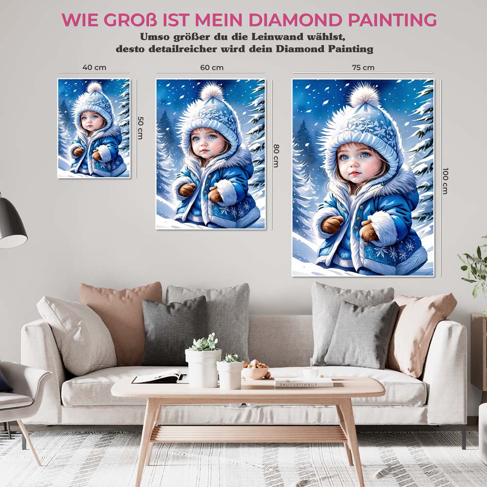 5D Diamond Painting AB Steine Prinzessin Im Winter, Unique-Diamond