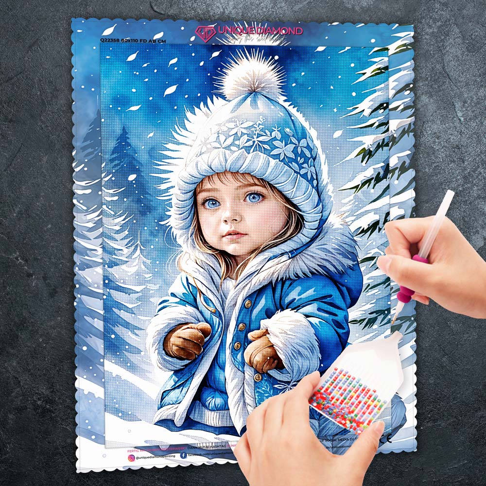 5D Diamond Painting – Prinzessin Im Winter Unique-Diamond
