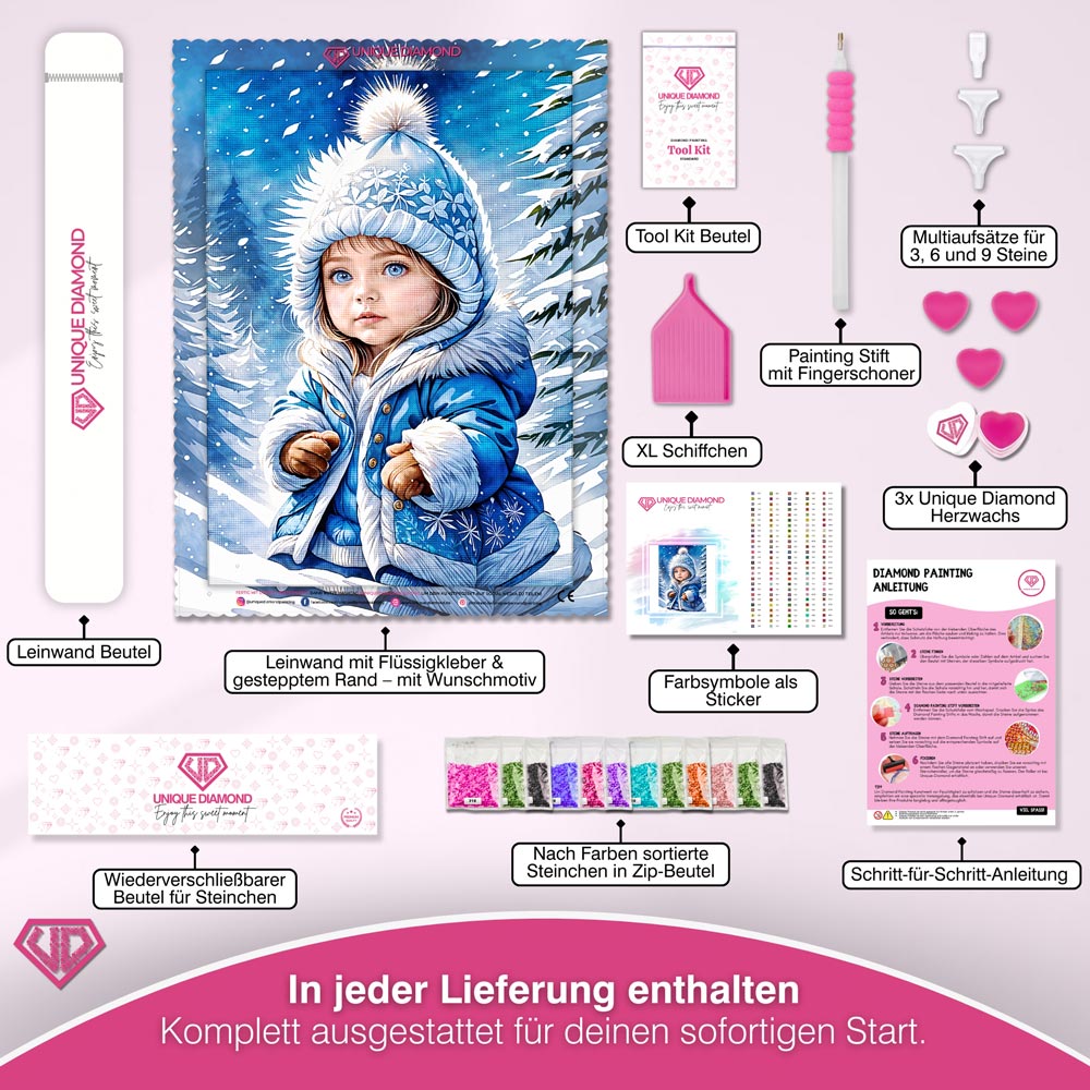 5D Diamond Painting – Prinzessin Im Winter Unique-Diamond