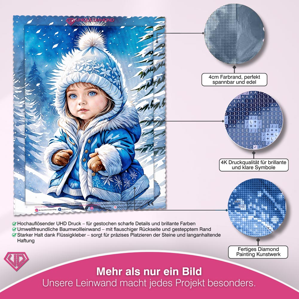 5D Diamond Painting – Prinzessin Im Winter Unique-Diamond