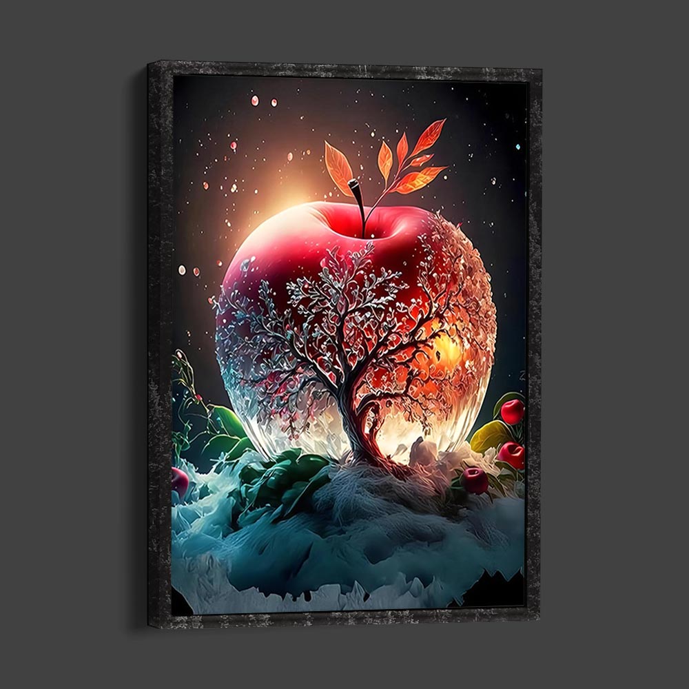 5D Diamond Painting AB Steine Red Crystal Apple, Unique-DIamond
