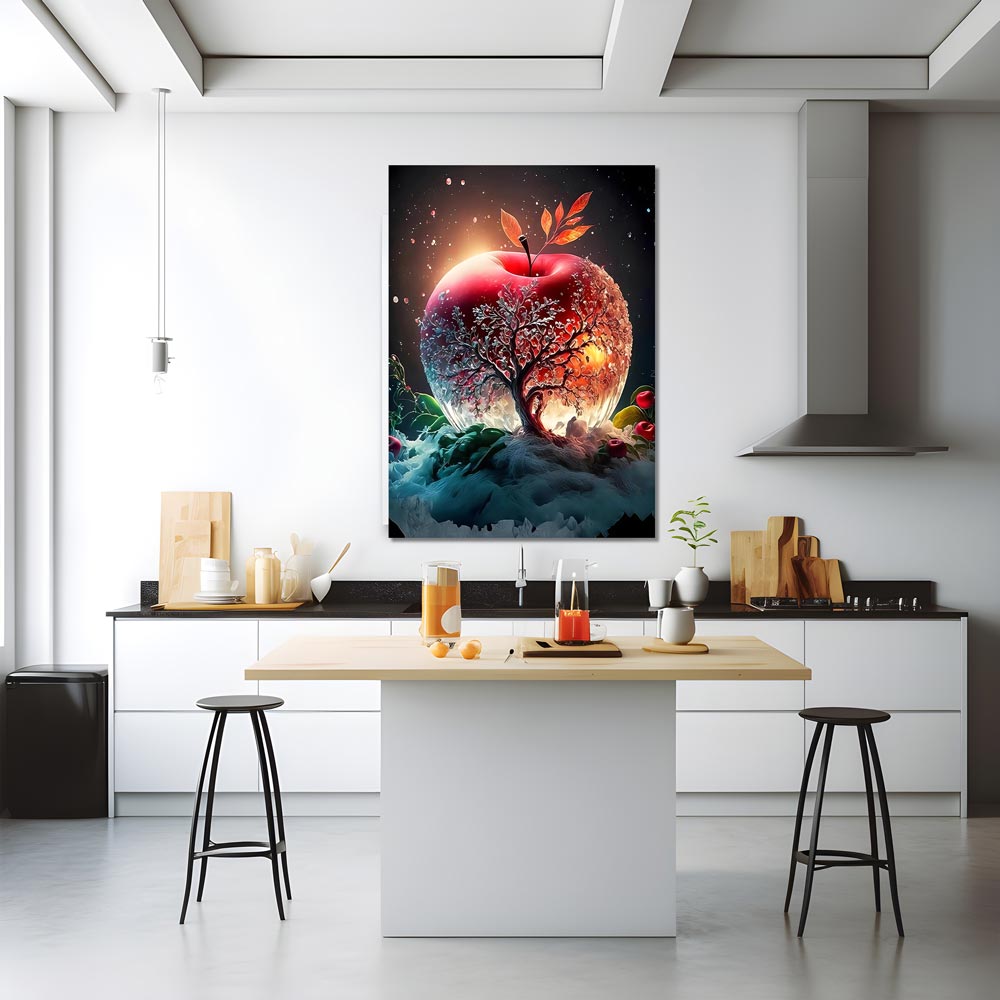 5D Diamond Painting AB Steine Red Crystal Apple, Unique-Diamond