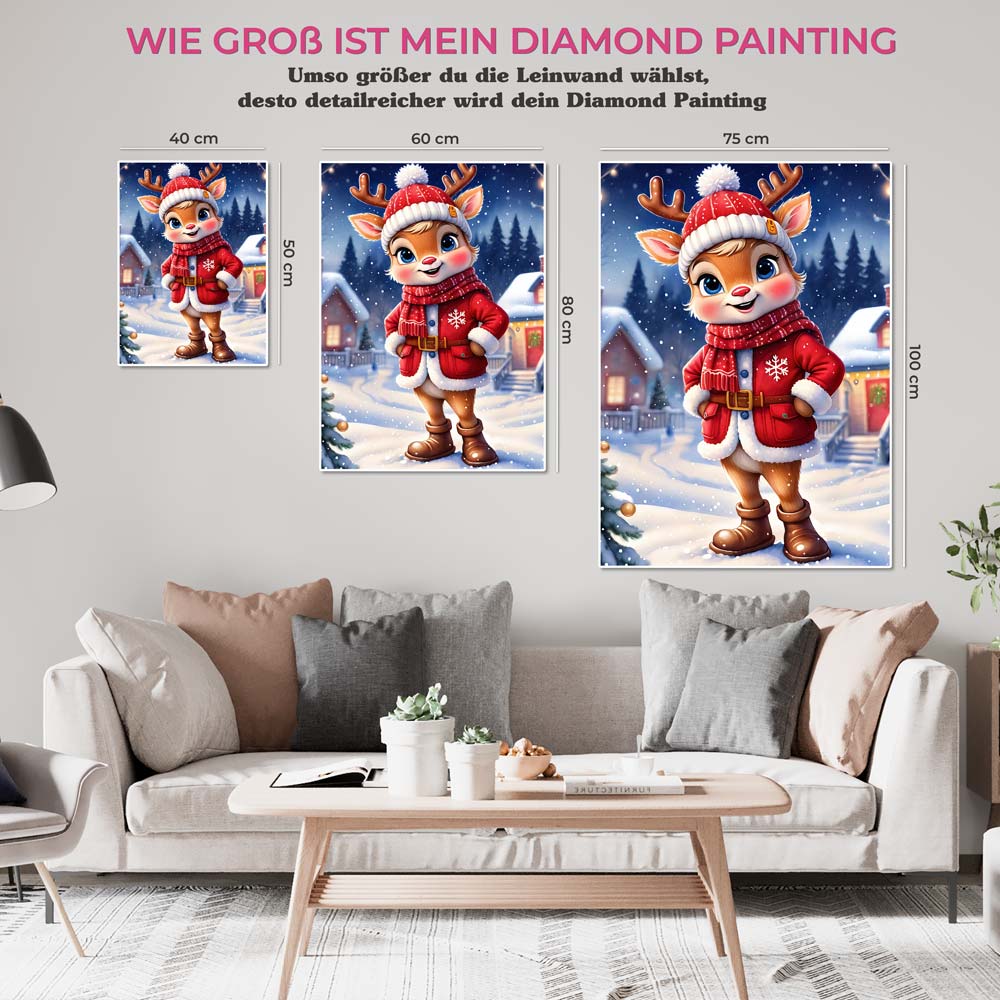 5D Diamond Painting AB Steine Rentier, Unique-Diamond