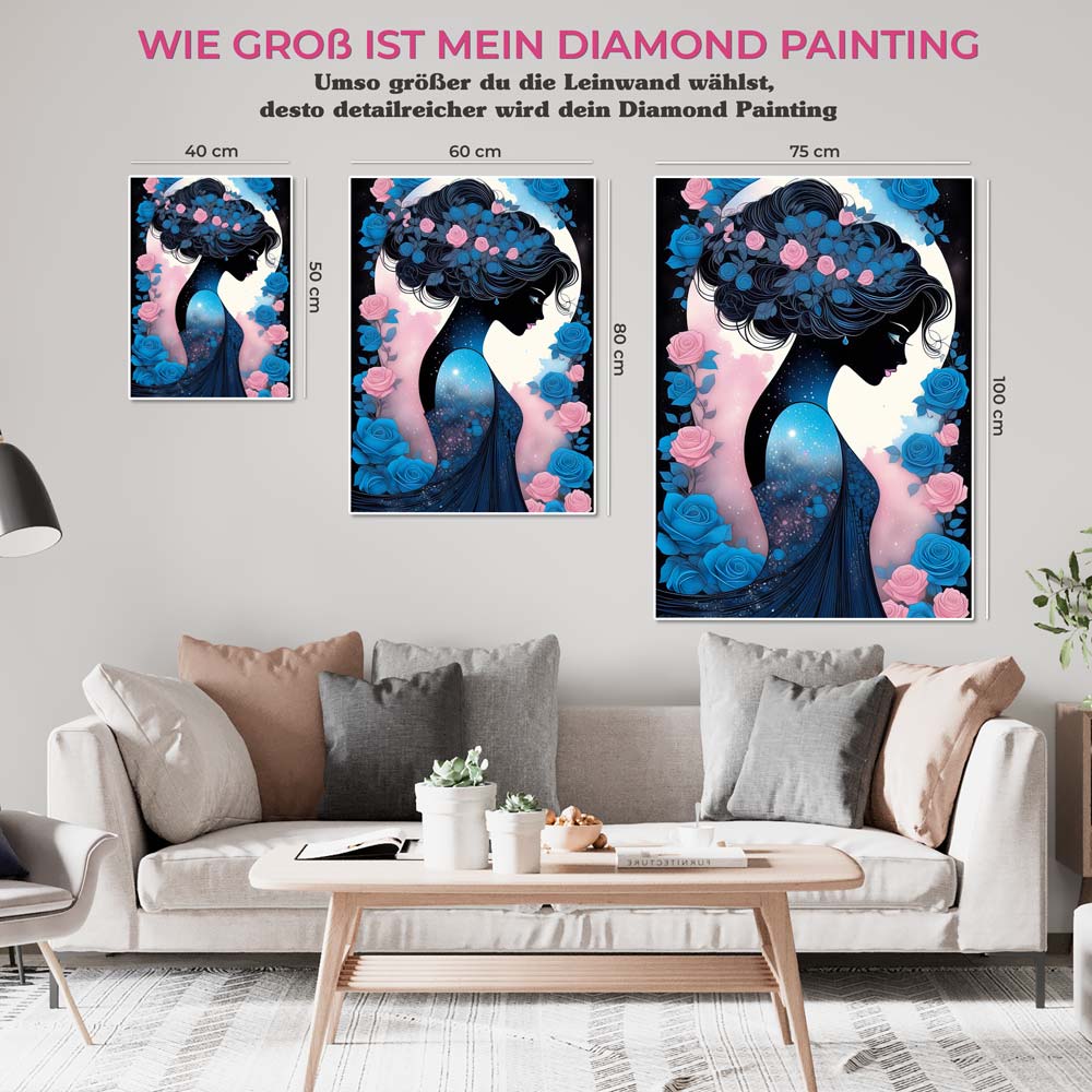 5D Diamond Painting AB Steine Rosengarten, Unique-Diamond