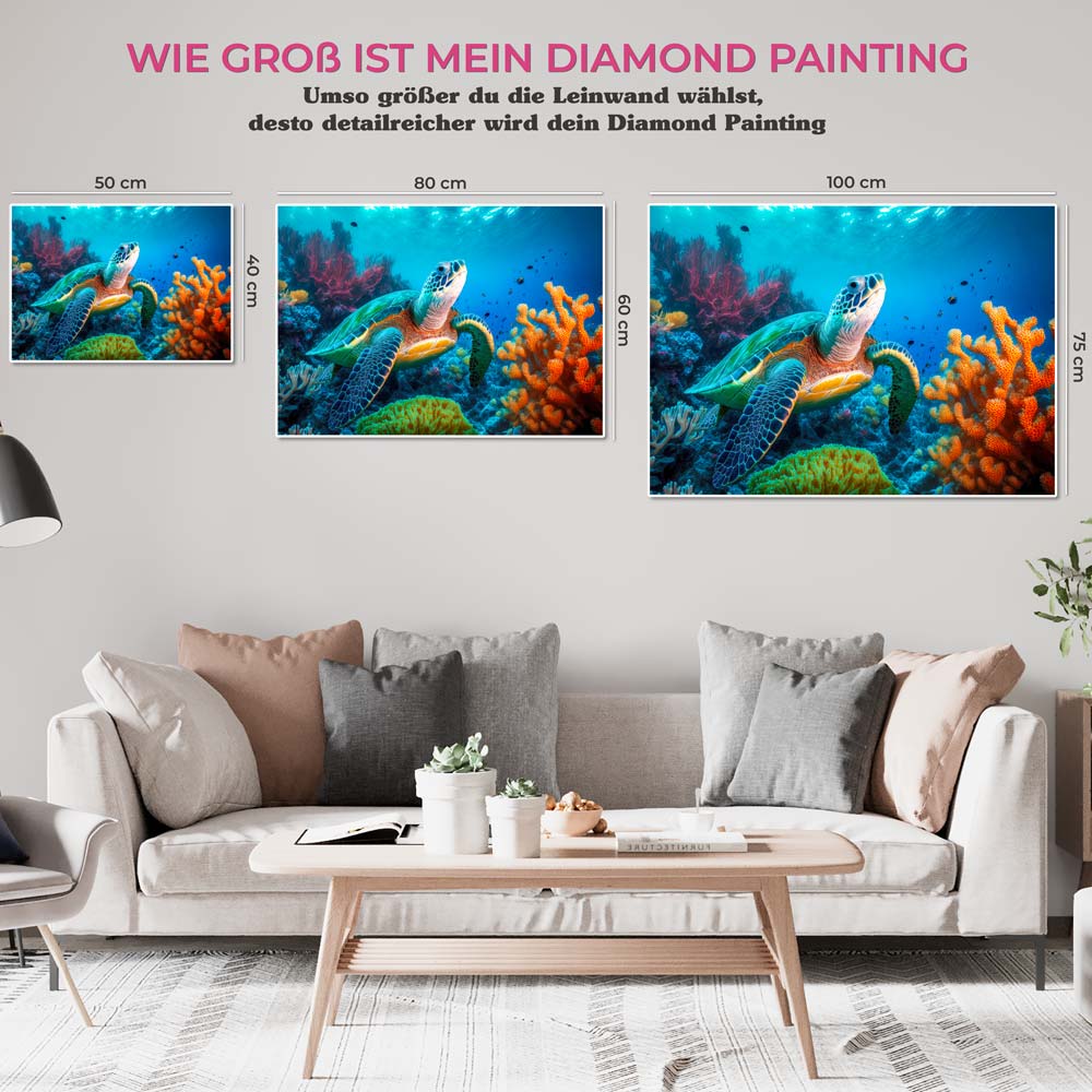 5D Diamond Painting AB Steine Schildkröte, Unique-Diamond