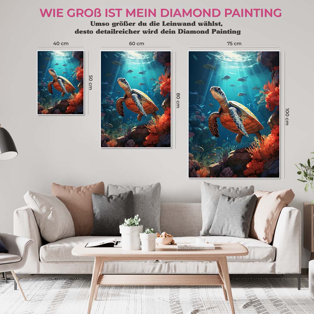 5D Diamond Painting AB Steine Schildkröte, Unique-Diamond