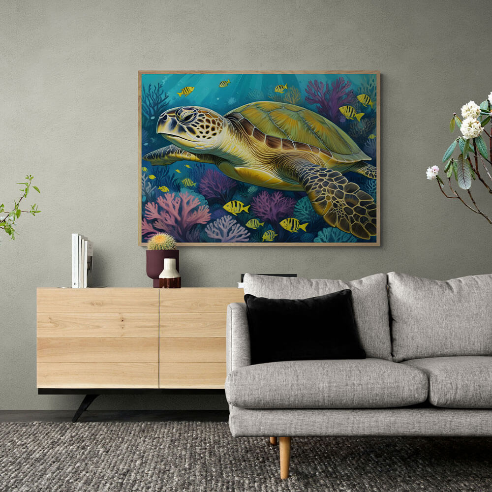 5D Diamond Painting AB Steine Schildkröte mit 100 Farben, Unique-Diamond