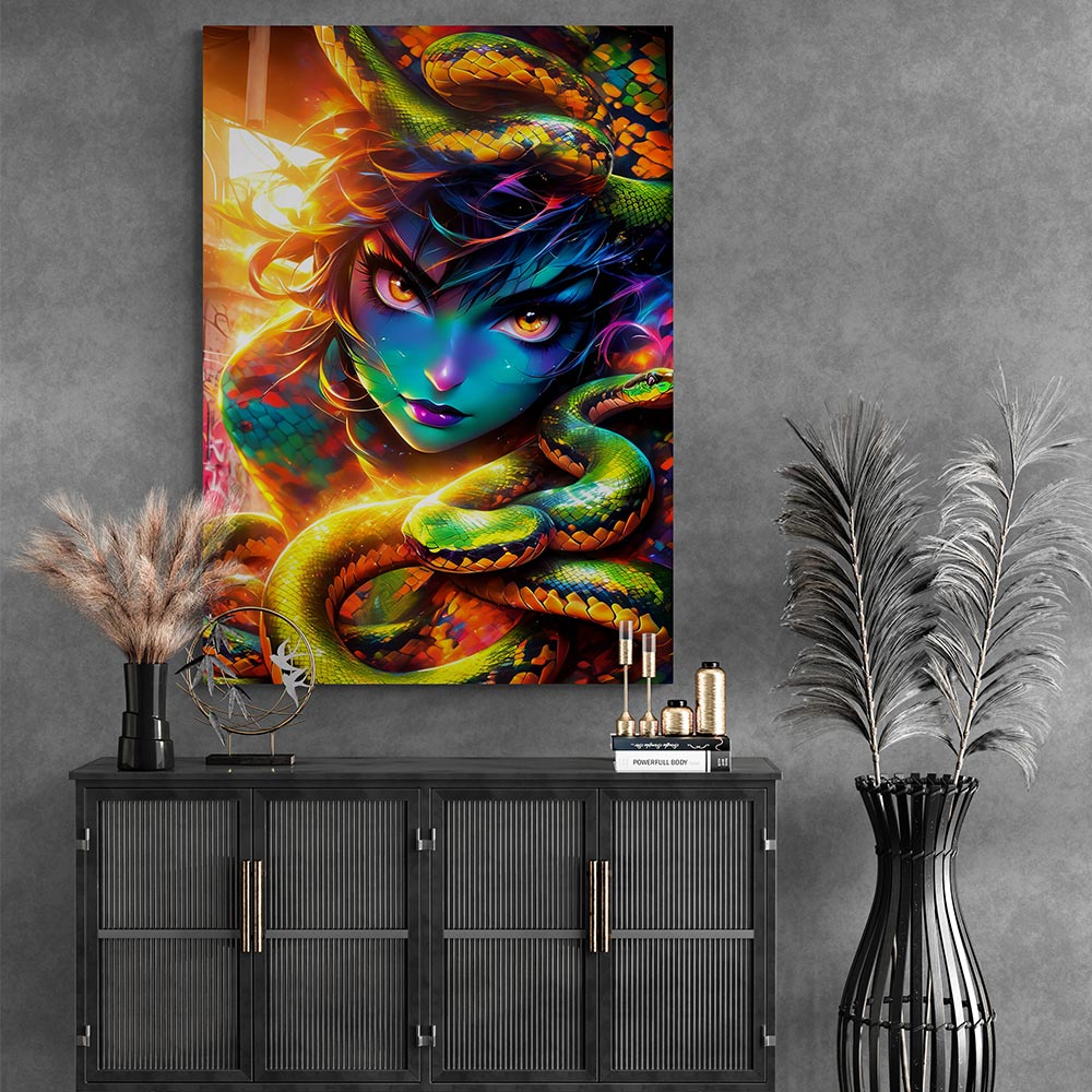 5D Diamond Painting AB Steine Schlangenbeschwörerin, Unique-Diamond
