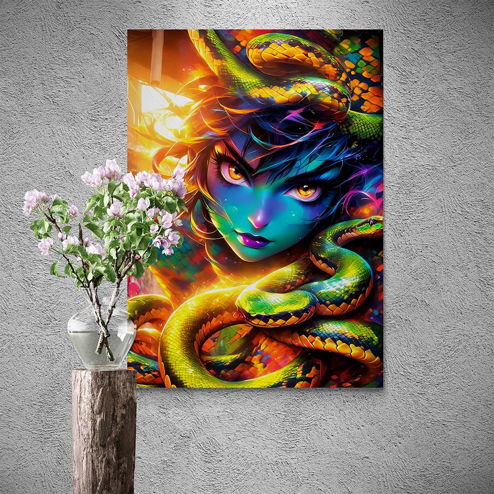 5D Diamond Painting AB Steine Schlangenbeschwörerin, Unique-Diamond