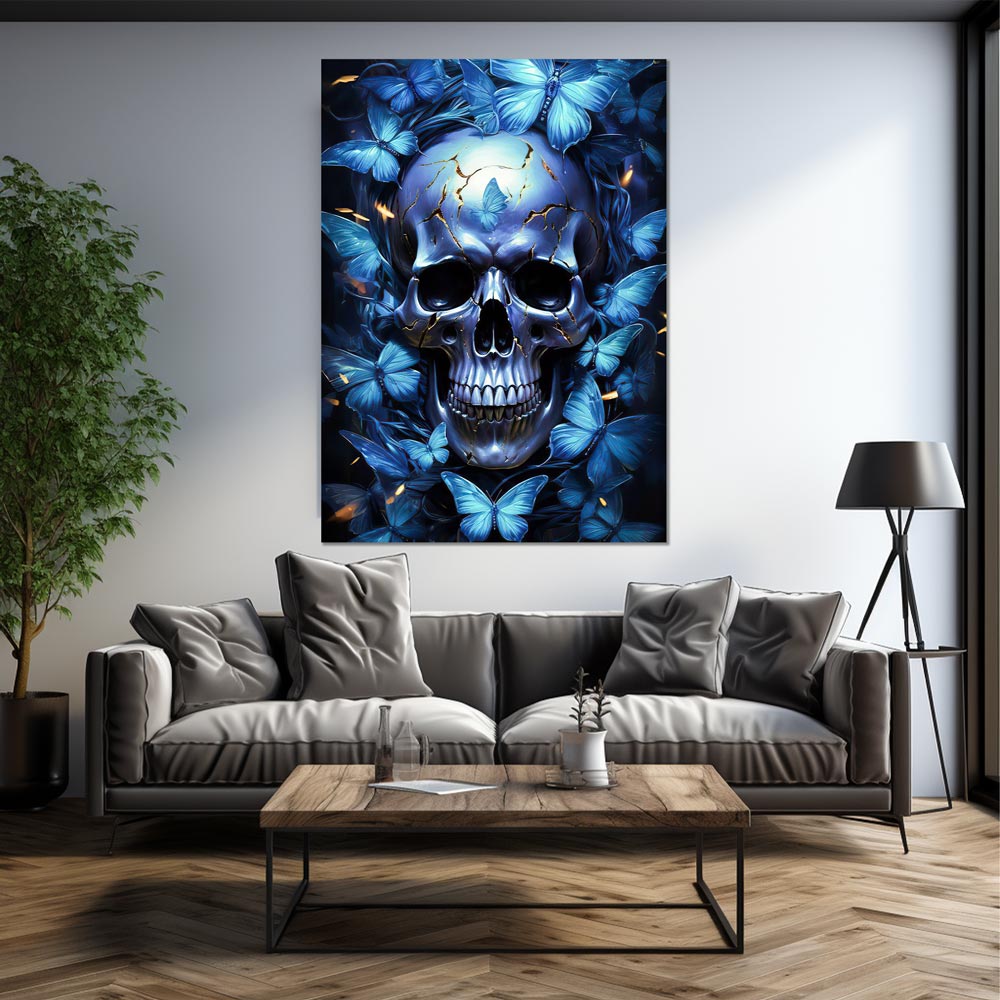 5D Diamond Painting AB Steine Schmetterling Schädel, Unique-Diamond