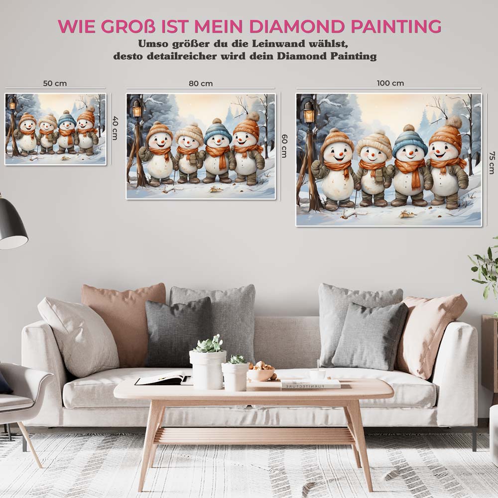 5D Diamond Painting AB Steine Schneemann Gang, Unique-Diamond