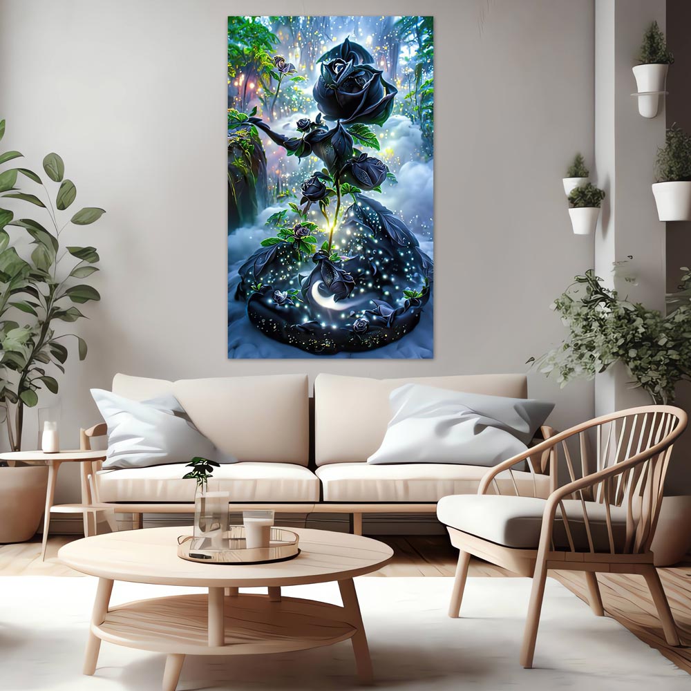 5D Diamond Painting XXL AB Steine Schwarze Rose, Unique-Diamond