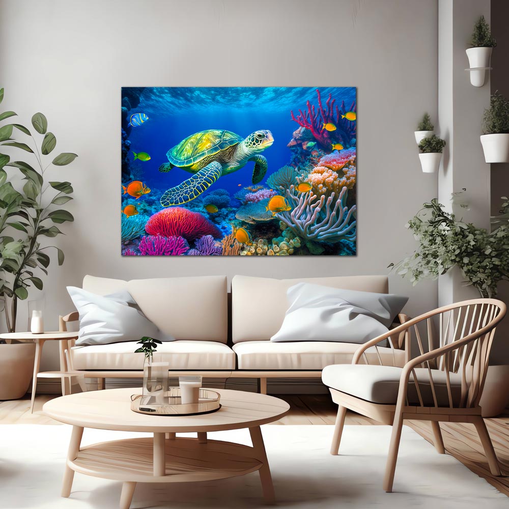 5D Diamond Painting AB Steine Schwimmende Schildkröte, Unique-Diamond