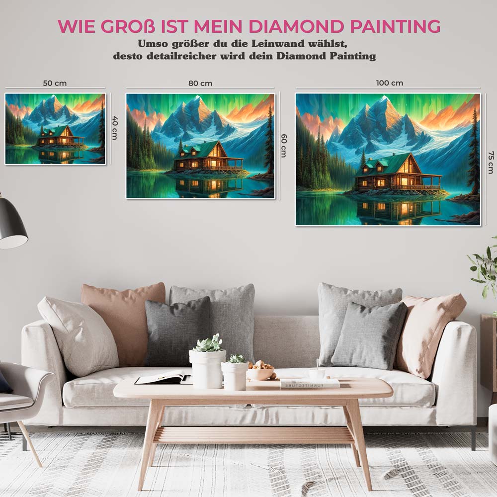5D Diamond Painting AB Steine Seehütte, Unique-Diamond
