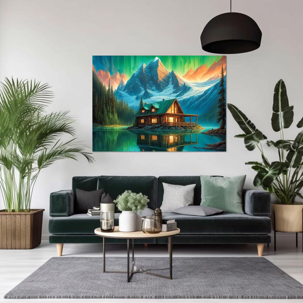 5D Diamond Painting AB Steine Seehütte, Unique-Diamond