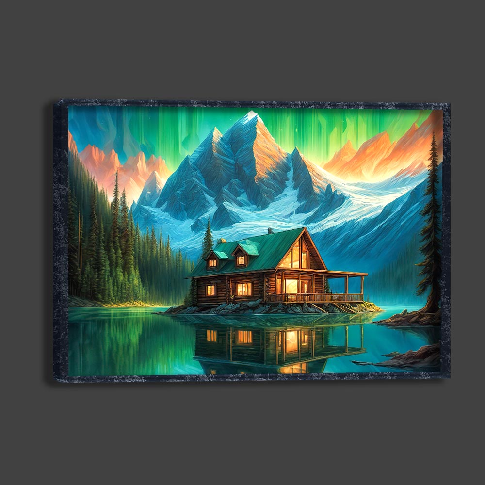 5D Diamond Painting AB Steine Seehütte, Unique-Diamond