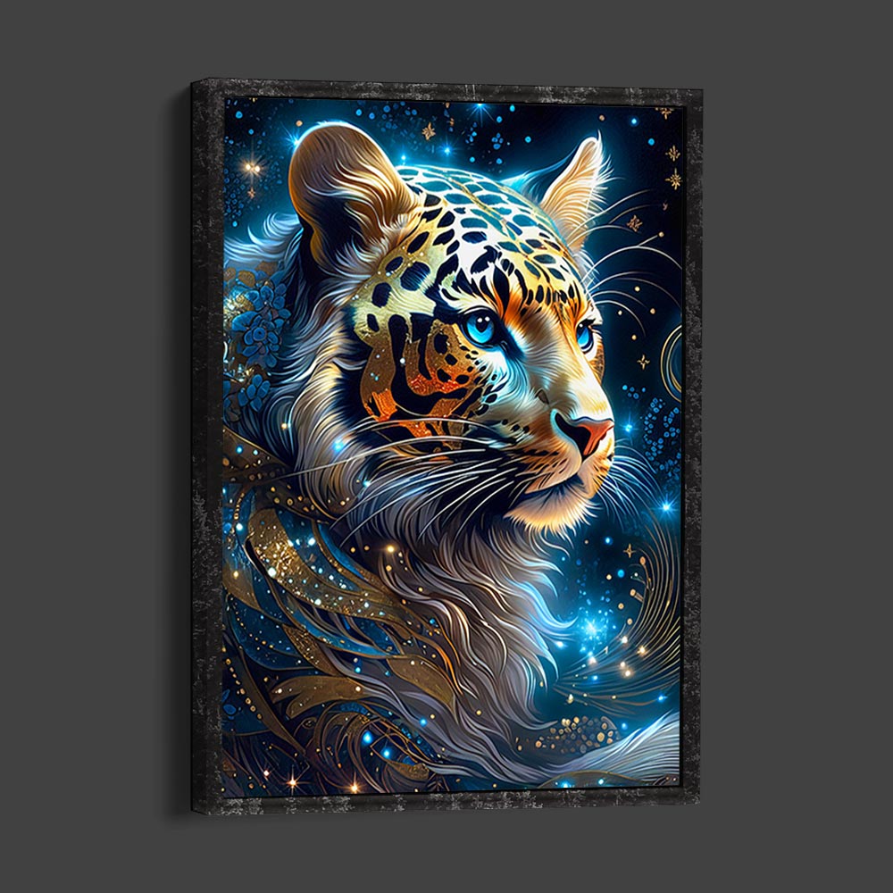 5D Diamond Painting AB Steine Starry Sky Leopard, Unique-Diamond