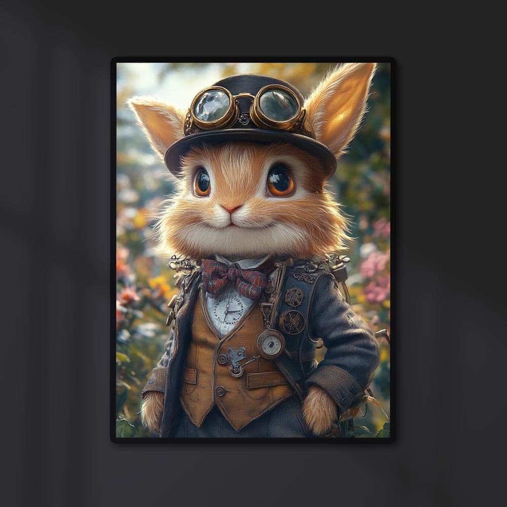 5D Diamond Painting AB Steine - Steampunk Hase, Unique-Diamond
