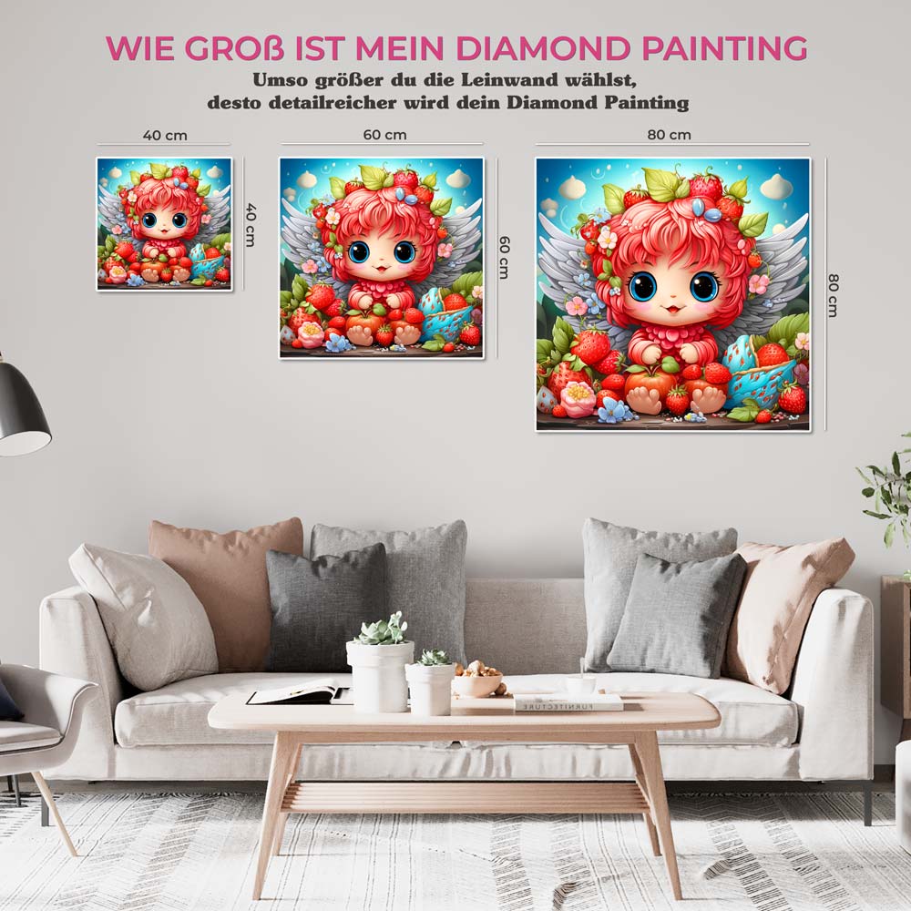 5D Diamond Painting AB Steine Strawberry Angel, Unique-Diamond