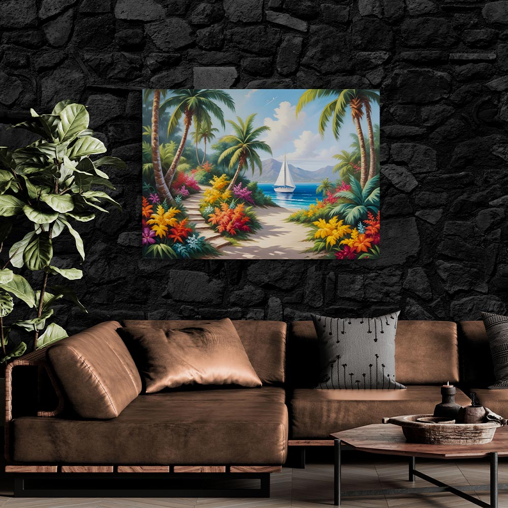 5D Diamond Painting AB Steine Tropical Beach mit 100 Farben, Unique-Diamond