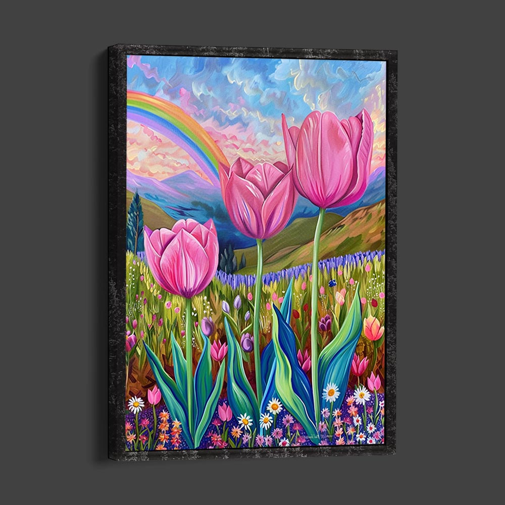 5D Diamond Painting AB Steine Tulpenfeld, Unique-Diamond