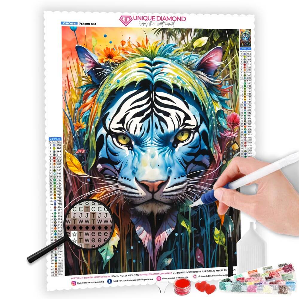 5D Diamond Painting AB Steine Verborgene Wildnis, Unique-Diamond