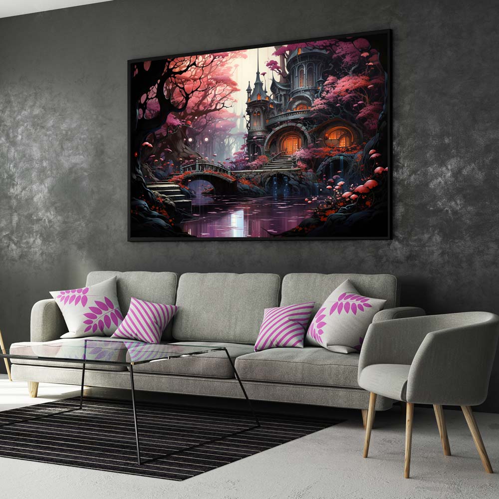 5D Diamond Painting AB Steine Waldschloss, Unique-Diamond